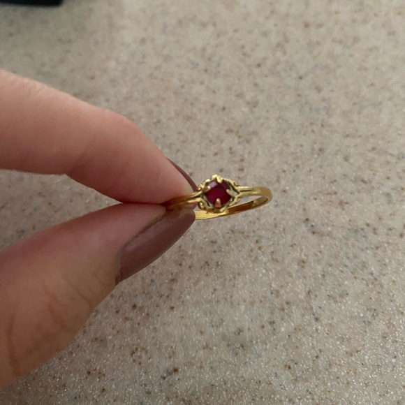 10K Gold Plated Ruby Gemstone Ring - Size 7 - Picture 8 of 10